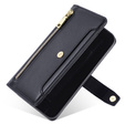 Pattintható tok a Samsung Galaxy A54 5G, Wallet Zipper Pocket, fekete