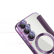 Pattintható tok a Samsung Galaxy A56, RFID Wallet MagSafe CamShield, lila