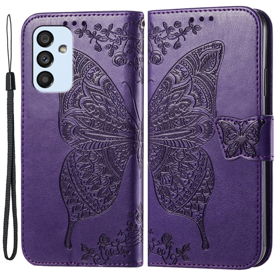Pattintható tok a Samsung Galaxy M23 5G / M13, Butterfly, lila