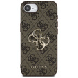 GUESS Telefontok a iPhone 16E, 4G Big Metal Logo, barna