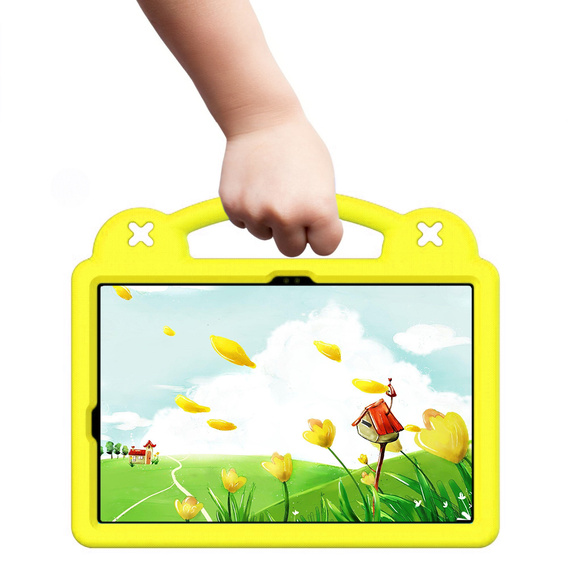 Gyermek tok Samsung Galaxy Tab S10 Lite / S10 FE / S9 FE, Cute Patterns, állvánnyal, sárga
