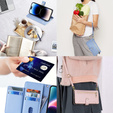 Pattintható tok a iPhone 14 Pro, Wallet Zipper Pocket, kék