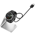 Alumínium USB dokkolóállomás a Garmin Fenix 7/7S/7X/6/6X/6S/6S készülékhez, ezüst színű