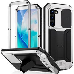 Páncélozott tok a Samsung Galaxy S23, R-JUST CamShield Slide, ezüst / fekete