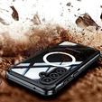 Tok Samsung Galaxy S24+ Plus készülékhez, Shockproof, fóliával, MagSafe-hoz, fekete