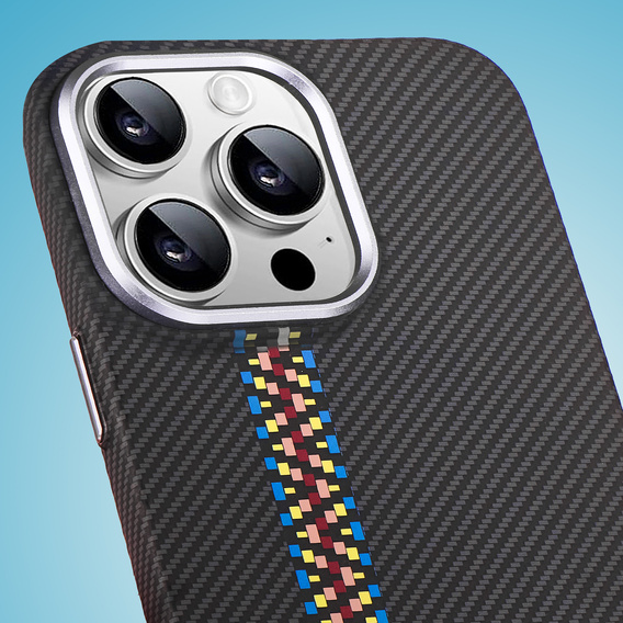Tok iPhone 15 Pro, Carbon Fiber MagSafe, fekete