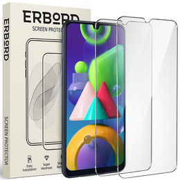 2x edzett üveg a Samsung Galaxy M21, ERBORD 9H Hard Glass a képernyőn