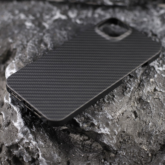 Tok iPhone 13, Aramid Fiber Cover, fekete