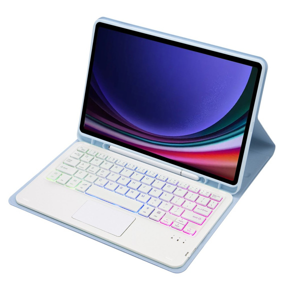 Tok + billentyűzet Samsung Galaxy Tab S9 FE X510 / X516, with touchpad, világoskék