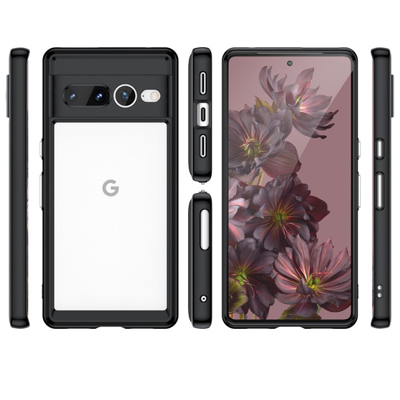 Tok Google Pixel 7 Pro 5G, Fusion Hybrid, kameravédelemmel, átlátszó / fekete