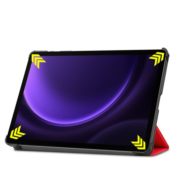 tok Samsung Galaxy Tab S9 FE-hoz, háromrétegű, piros