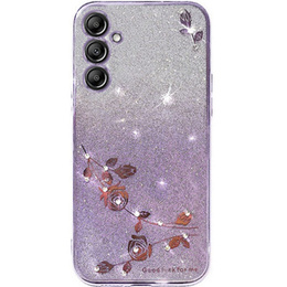 Tok Samsung Galaxy S24, Glitter Flower, lila