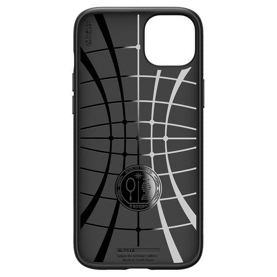 A Spigen tok iPhone 15, Liquid Air, fekete + 9H edzett üveghez