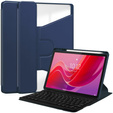 Billentyűzet tok Lenovo Tab M11, Rotary 360° Leather, sötétkék