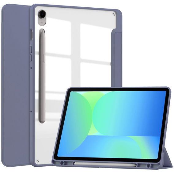Tok Samsung Galaxy Tab S10 FE+ Plus, Smartcase Hybrid, tolltartó résszel, lila