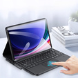 Tok + billentyűzet Samsung Galaxy Tab S9 Ultra, Dux Ducis TouchPad Leather Pen Slot, fekete