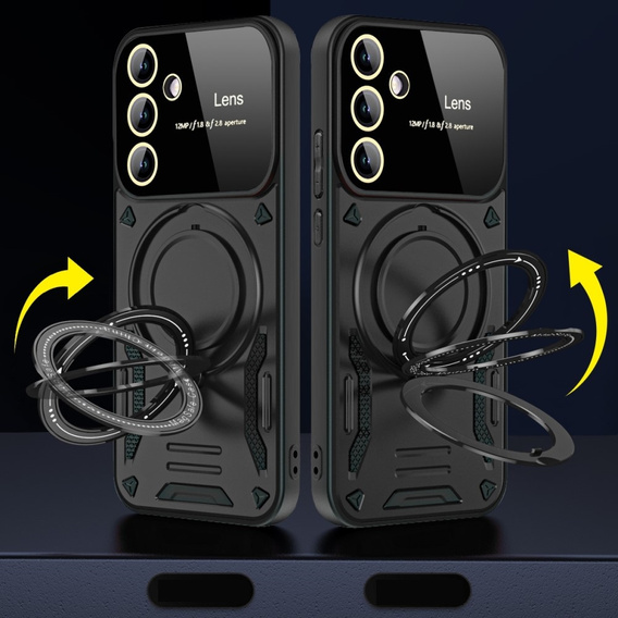 Páncélozott tok a Honor Magic 6 Lite 5G készülékhez, Magnetic Ring, fekete
