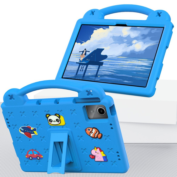 Gyermek tok Lenovo Tab M11, Cute Patterns, állvánnyal, kék