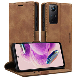 Telefontok a Xiaomi Redmi Note 12S, ERBORD Vintage, pénztárca patenttal, barna