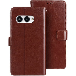 Pattintható tok a T Phone 3 5G, Crazy Horse Wallet, barna
