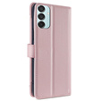 Pattintható tok a Samsung Galaxy M15 5G, Wallet Zipper Pocket, rózsaszín