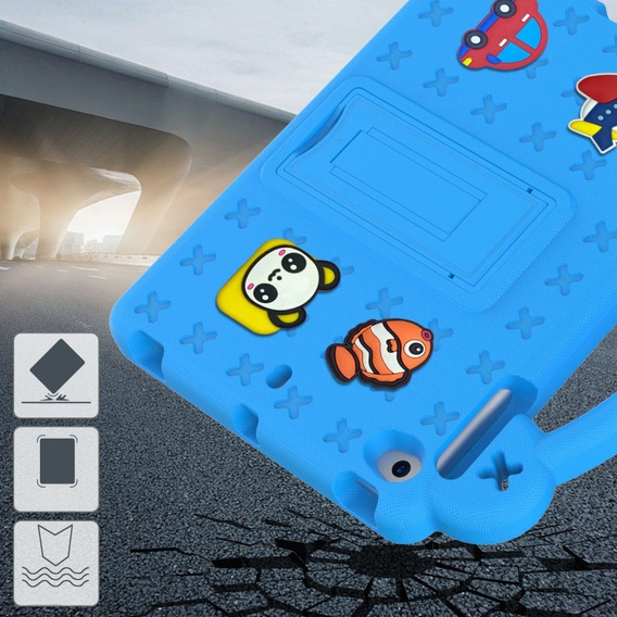 Gyermek tok iPad mini 7.9" 2019/2015/2014/2013/2012 (5/4/3/2/1 gen.), Cute Patterns, állvánnyal, kék