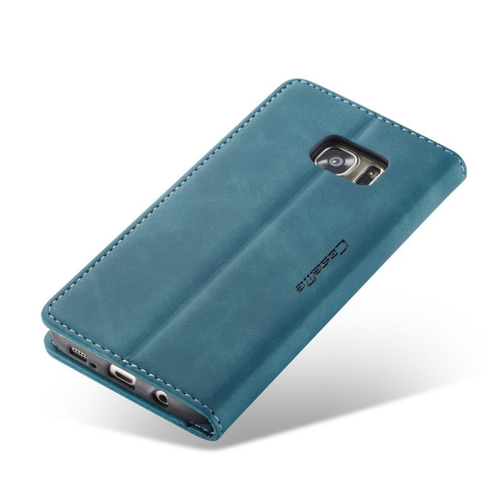 CASEME tok Samsung Galaxy S7 Edge, Leather Wallet Case, kék