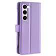 Pattintható tok a Samsung Galaxy S23, Wallet Zipper Pocket, lila