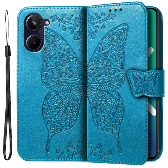 Pattintható tok a Realme 10 4G, Butterfly, kék