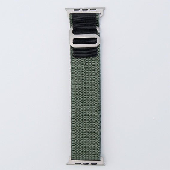 Nylon szíj Apple Watch 1/2/3/4/4/5/6/7/8/SE/ULTRA 42/44/45/45/49mm, zöld  / fekete
