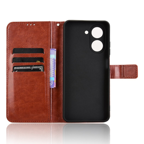 Pattintható tok a Xiaomi Redmi A5, Crazy Horse Wallet, barna