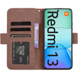 Pattintható tok a Xiaomi Redmi 13, Card Slot, barna