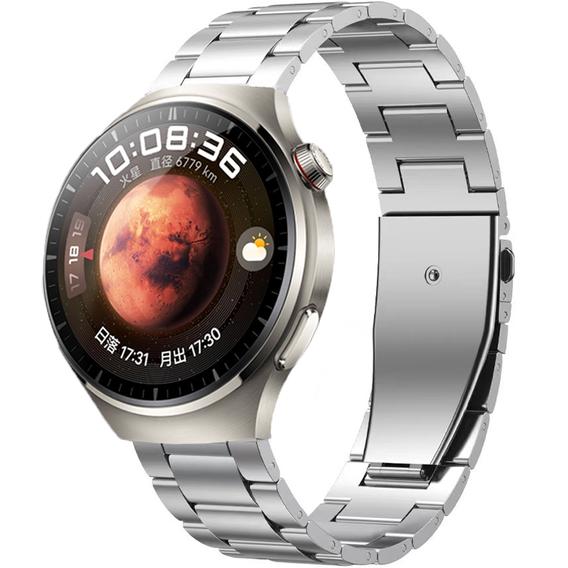PASEK DO órához HUAWEI WATCH 2 3 4 5 GT GT2 GT3 GT4 GT5 PRO GT2e 2e 46MM 48MM ezüst