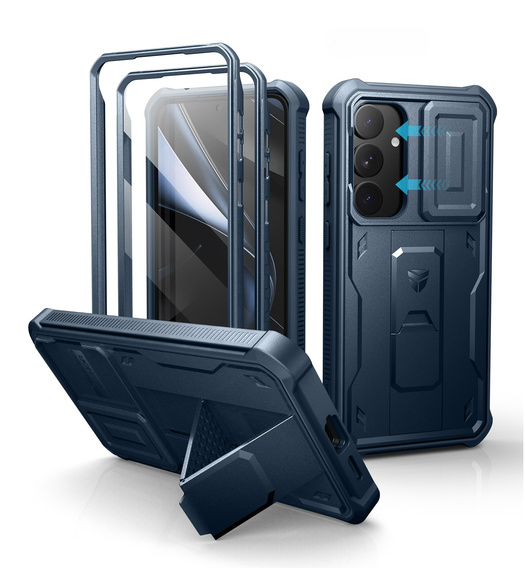 Páncélozott tok a Samsung Galaxy S25+ Plus, Dexnor Full Body (Two Frames), sötétkék