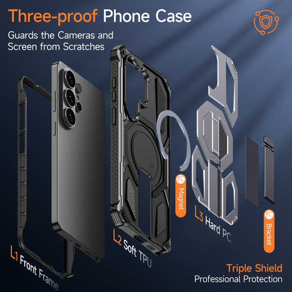 MagSafe-kompatibilis védőtok állvánnyal a Samsung Galaxy S26 Ultra készülékhez