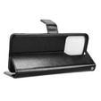 Pattintható tok a Motorola Moto G15 / Motorola Moto G15 Power, Crazy Horse Wallet, fekete