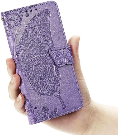 Pántos tok Xiaomi Redmi 15 5G / 4G, pillangó, lila