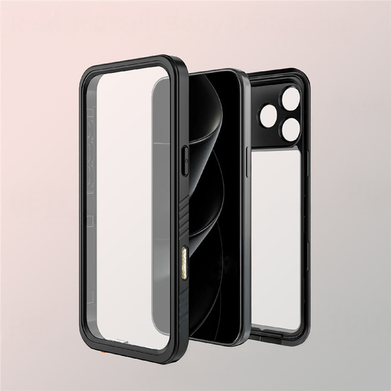 Tok iPhone 17 Pro Max készülékhez, IP68 vízálló Redpepper, fekete