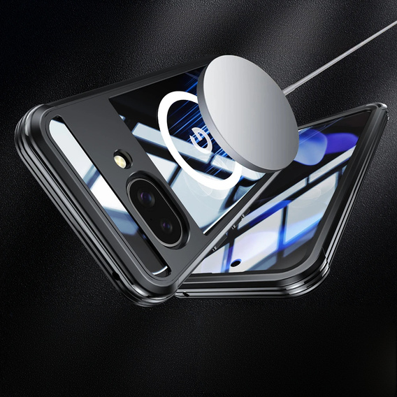 Tok Google Pixel 9A-hoz, Shockproof, üveggel, MagSafe-hoz, fekete