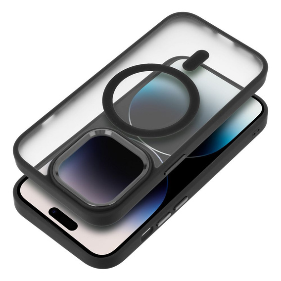 Tok iPhone 16 Pro Max-hoz, MagSafe, ERBORD Matt Case, átlátszó / fekete + képernyőüveg