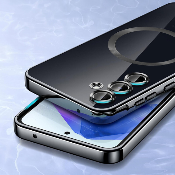 Tok Samsung Galaxy A55 5G-hoz, Electro MagSafe, fekete + üveg a képernyőhöz