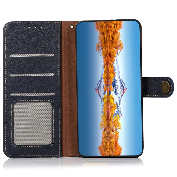 KHAZNEH RFID tok Xiaomi Redmi Note 13 Pro 5G, Litchi textúra, kék