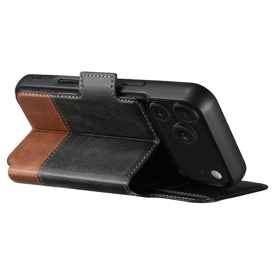 2 az 1-ben flip tok iPhone 17 Pro Max készülékhez, SUTENI, MagSafe-hoz, fekete