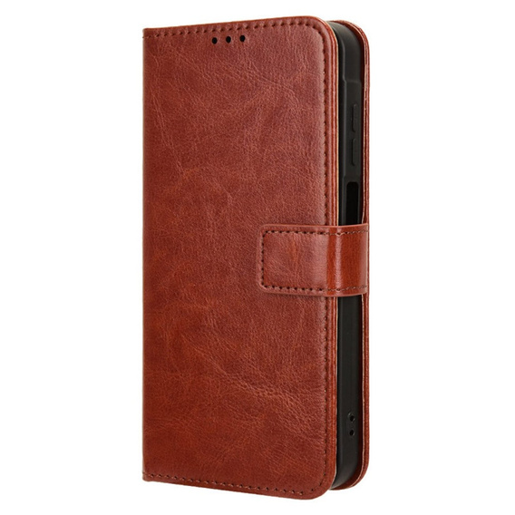 Pattintható tok a Samsung Galaxy M55 5G, Crazy Horse Wallet, barna