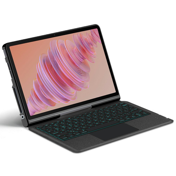 Tok + billentyűzet Lenovo Tab Plus, fekete