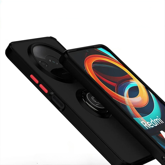 Szilikon tok Xiaomi Redmi A3, kamera védelemmel, átlátszó / fekete