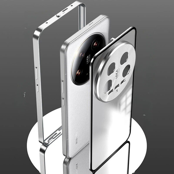 Tok Xiaomi 14 Ultra, Magnetic Dual Glass, ezüst