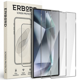 2x edzett üveg a Samsung Galaxy S24 Ultra, ERBORD 9H Hard Glass a képernyőn