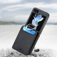 Tok Samsung Galaxy Z Flip7 FE / Z Flip6, Card Slot Ring Case, fekete