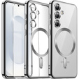 Tok Samsung Galaxy S25-hoz, Electro MagSafe, ezüst + üveg a képernyőhöz